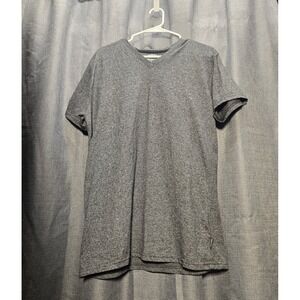 Dikotomy Premium Basics V-Neck T-Shirt Heather Gray Standard‎ Fit Large